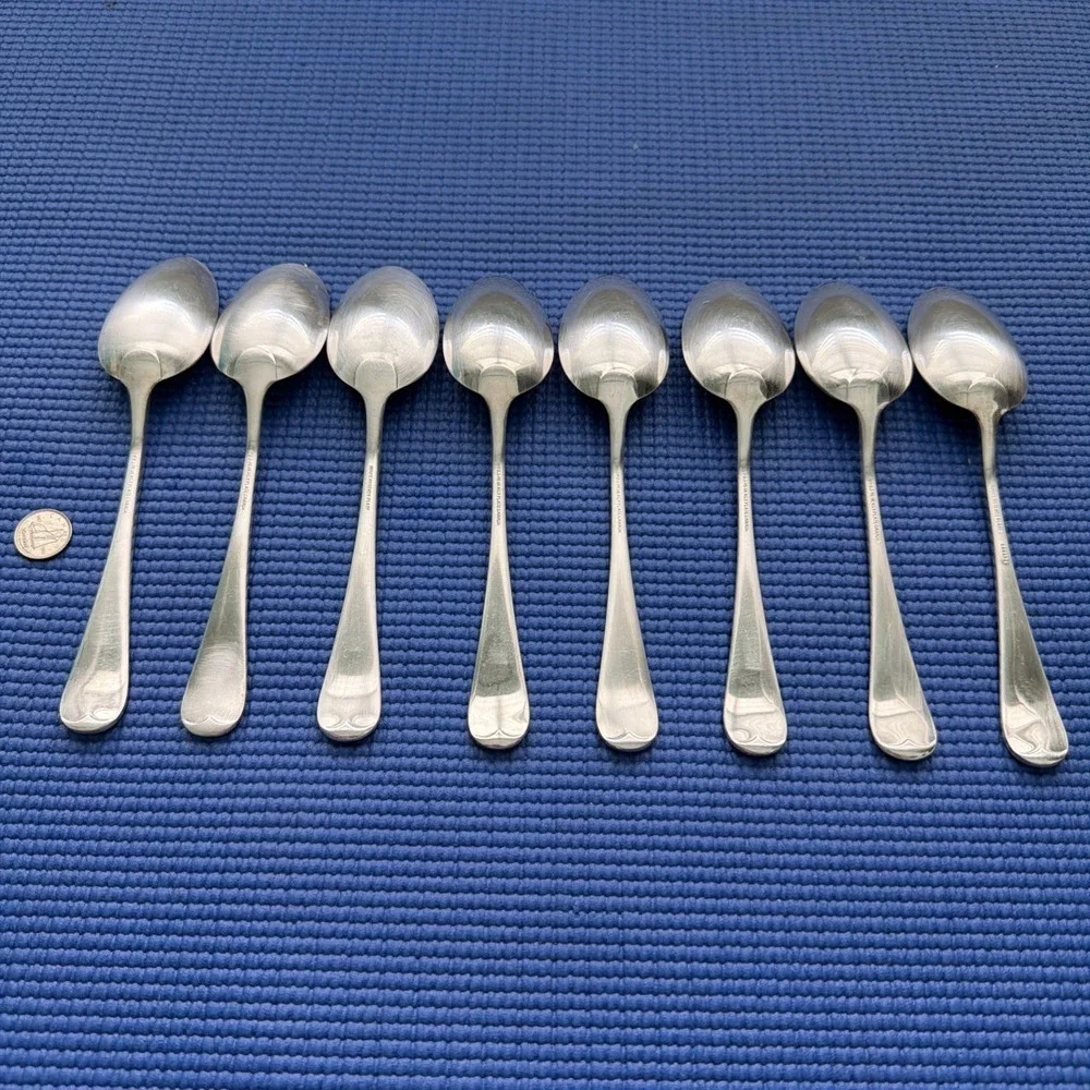 Vintage Birks Regency Plate pattern: Queen Mary- 8 Dinner Spoons 7
